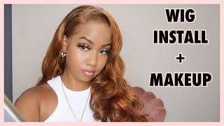 FRONTAL WIG INSTALL FT.UNICE HAIR COMPANY + QUICK MAKEUP LOOK