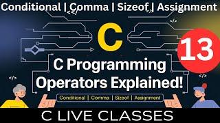 Learn C Programming Operators  C programming  Conditional Comma sizeof Assignment Explained