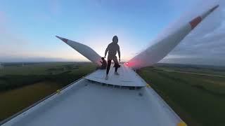 Climbing an Active Windturbine