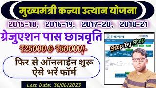 Kanya Uthan Yojana Graduation Pass Online Form Kaise Bhare  Bihar Snatak Pass Scholarship Form 2023