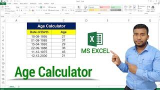 How to Calculate Age using Date of Birth in Microsoft Excel  Age Calculator in Excel