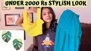 Rs 2000 Shopping & Styling Challenge - Crop top Saree Style Affordable Stylish Look  AdityIyer