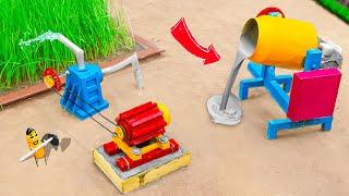 diy how to make water pump using mini diesel engine science project  concrete mixer