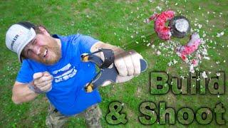 Slingshot Build & Shoot Cereal out of the AIR  Trick Shot Tuesday Ep. #18