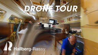 A Unique Hallberg-Rassy Drone Boat Yard Tour  The Most Exciting Drone Factory Tour Ever