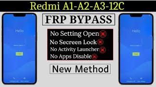 How To Bypass Frp Lock on Redmi A1PlusA2PlusA3Redmi 12c Settings not openNo Secreen Lock