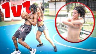 1V1 STRIP BASKETBALL CHALLENGE VS MY GIRLFRIEND SHE TOOK IT OFF