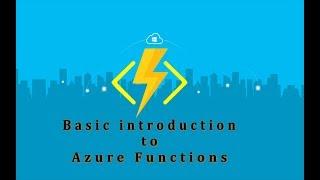 0027 -  Basic introduction to Azure Functions tutorial