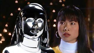 Yellow Power Ranger Trini Is Turned Into A Chrome Statue By Zordon