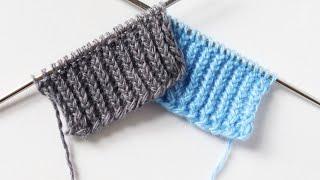 Резинка со скрещеными петлями  Восточные и западные петли  Мастер-класс #knitting #резинкаспицами