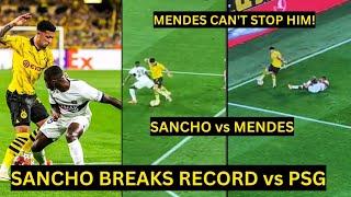 Jadon SANCHO Great Display Breaks MESSIS Record & helps Borussia Dortmund win vs PSG  Man utd news