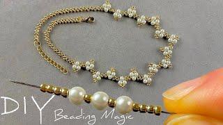 DIY Pearl Necklace Jewelry Making Tutorial  How to Make a Necklace with Beads