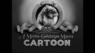 MGM Cartoons logo 1942-1946 Black and White Version