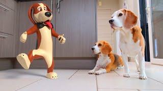 ANIMATED MY DOG IN REAL LIFE  Funny Dogs Louie and Marie