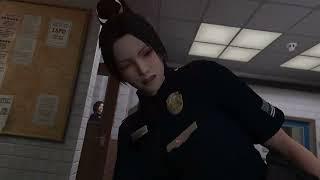 In the police station GTA Ryona White Tights