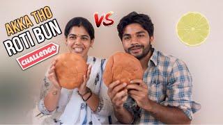 Eating bun challenge with my sister @anjithasworld   #foodchallenge #funny #youtube