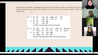 Presentasi Kelompok 2 Ibu Mara -  Article Review The Dichotomy of Auxiliaries in Javanese