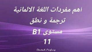 اهم مفردات اللغة الالمانية- ترجمة ونطق- مستوى B1- الدرس الحادي عشر