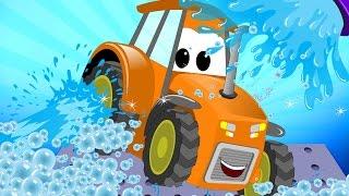 Tractor  Car Wash For Kids  Learn Transport  Teach Vehicles