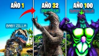 ¡SOBREVIVÍ 100 AÑOS siendo GODZILLA en ARK Survival Evolved