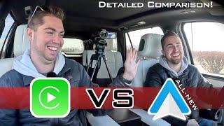 SMACKDOWN -- NEW Android Auto vs. Apple CarPlay  ULTIMATE Side-by-Side Test & Comparison