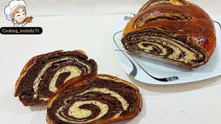 نان دورنگ زیبا وخوشمزه با بافتی بینظیرBeautiful and delicious two-color bread with a unique texture