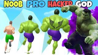 NOOB vs PRO vs HACKER vs GOD in Muscle Rush