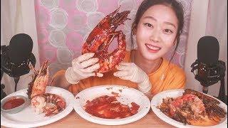 대왕 블랙타이거 새우 오도독 이팅사운드ASMR Giant Black Tiger Shrimp Eating Sound ASMR