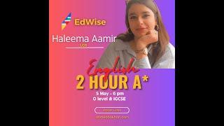 English  P1 Workshop  Haleema Aamir  O level & IGCSE 2024