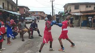 Boxing Training..Mistura Indomie Vs Fawaz Alatise