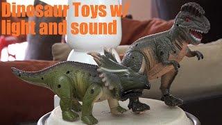 Unboxing 2 Dinosaur Toys with Light and Sound with Maya Girl - Playtime Video -