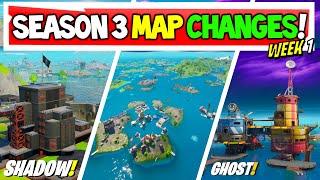 ALL SECRET MAP CHANGES  Fortnite Season 3 Catty Corner Fortilla Rickety Rig WEEK 1 Chapter 2