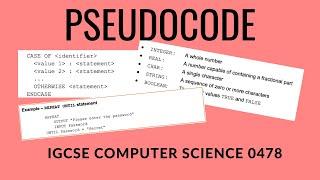 IGCSE Computer Science 0478  Ultimate Pseudocode guide