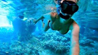 Bahamas Trip Day 2 Cave diving - Snorkeling Thunderball Grotto and exploring underwater