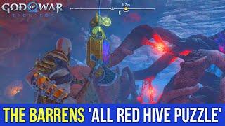 God of War Ragnarok - All Red Hive  Throwing Axe Puzzle The Barrens Secret of the Sands Alfheim