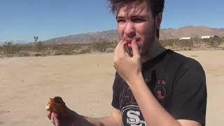 Cooking burgers with Brandon in the desert.