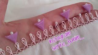 İğne oyası muska modeli  ribbon needle lace