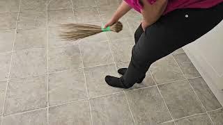 So Satisfying video sweeping heavy dust & debris on different floor cleaning with African Broom.