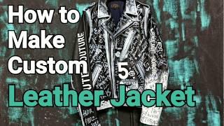 CUSTOM  Beams  HAND painted leather jacket  sustainable   fashion 빔스 가죽자켓에 핸드페인팅하기 18