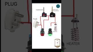 #single thermostate geyser connection#geyser diagram# electrical#electrician#IND technical