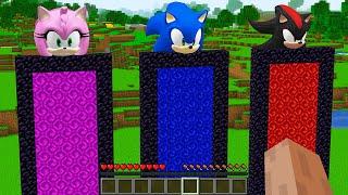 I can BUILD a LONGEST AMY ROSE SONIC SHADOW SONIC SUPER SONIC PORTALS in Minecraft PORTAL