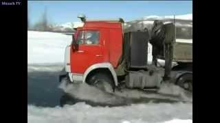 Kamaz Trucks unter extreme Bedingungen  im Winter.