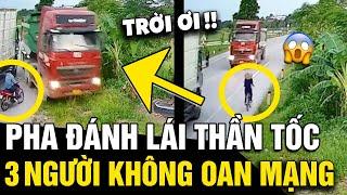 MẤT KIỂM SOÁT ở trên đường tài xế xe ben có pha ĐÁNH LÁI khiến 3 người THOÁT NẠN  Tin Nhanh 3 Phút