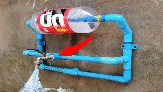 I never have to buy motor pump water Simple Tips from Empty bottles +  PVC pipes