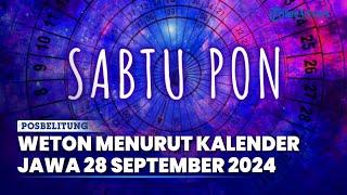 Cek Arti Kalender Jawa Hari Sabtu 28 September 2024 untuk Tentukan Weton dan Hari Spesial