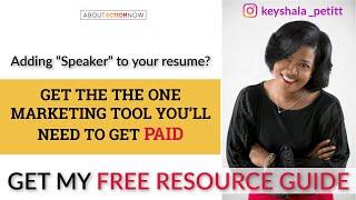 Speaker One Sheet Resource Guide Video Mar2020