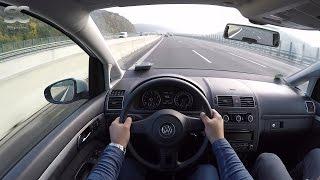 VW Touran 1.4 TSI EcoFuel 2011 on German Autobahn - POV Top Speed Drive