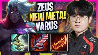 ZEUS TRIES NEW META VARUS TOP IN KOREA SOLOQ - T1 Zeus Plays Varus TOP vs Rumble  Season 2024