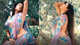 Unique village food  Hot photoshoot  Roohi roy  Saree Beauty  nandini nayek  saree fashion #08