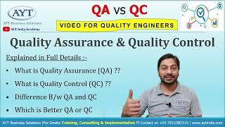 QA & QC  Quality Assurance QA Vs Quality Control QC in Explained in Detail In Hindi